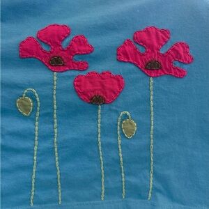 Blue Synergy dress with Pink Floral Design